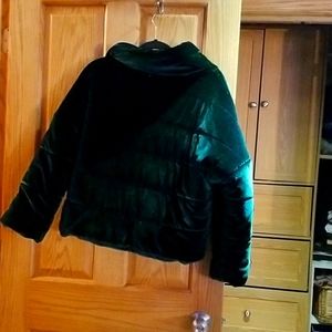 Light green ,velvet like,puffer coat